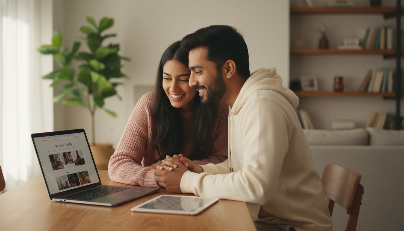 Couple planning their event